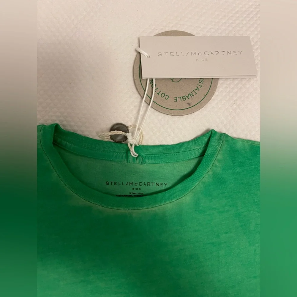 NWT Stella McCartney Neon Green T-shirt 16y - Picture 3 of 4